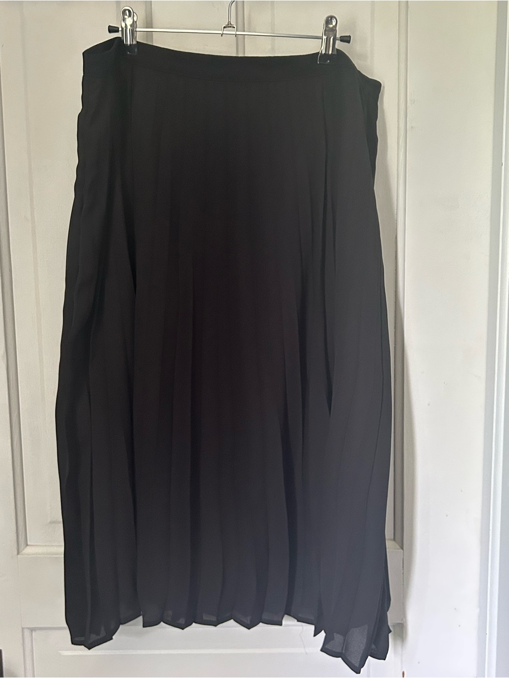 Christopher & Banks Black Pleated Midi Skirt